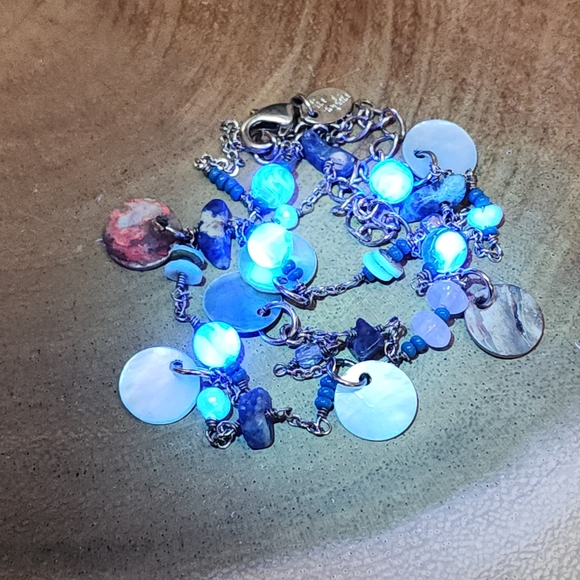 Lia Sophia Blue and Silver Toned Dainty Necklace - Picture 12 of 12